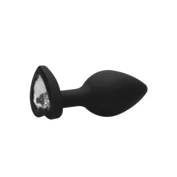Ouch! Plug Bijou Anal Silicone Heart Noir 7 x 3.5 cm
